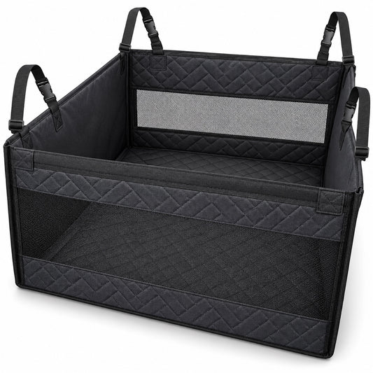 Hard-Bottom Rear Seat Pet Enclosure, 2 Colors, 2 Sizes & 2 Packages, By GAVPEPY image 1 - main.jpg