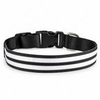 GAVPEPY Nylon Light-Up Dog Collar, Sizes XS, S, M, L, 5 color or pattern options, for neighborhood walks, park visits and daily dog wear; an adjustable neckwear option for supervised walks and everyday outings