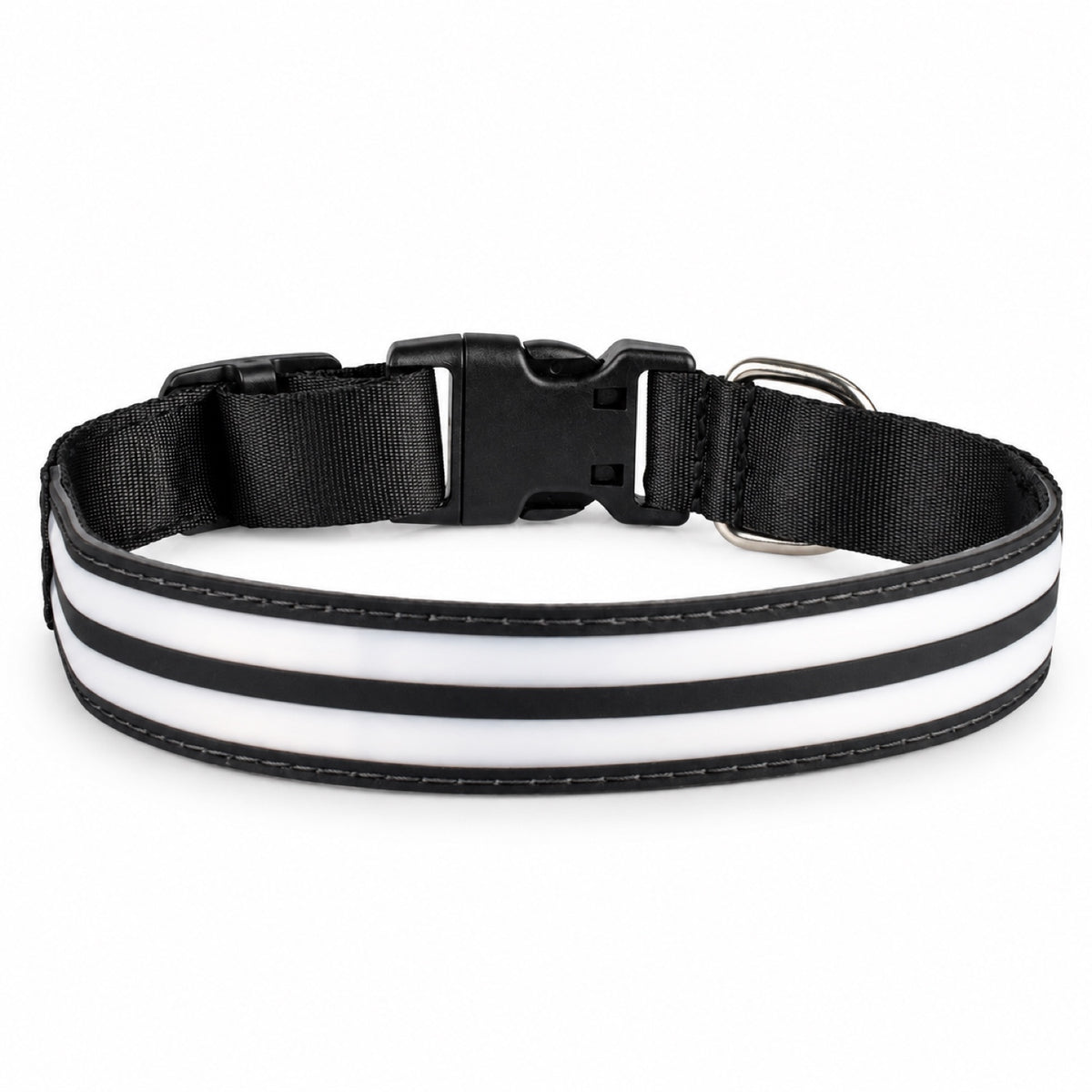GAVPEPY Nylon Light-Up Dog Collar, Sizes XS, S, M, L, 5 color or pattern options, for neighborhood walks, park visits and daily dog wear; an adjustable neckwear option for supervised walks and everyday outings image 2 - main.jpg