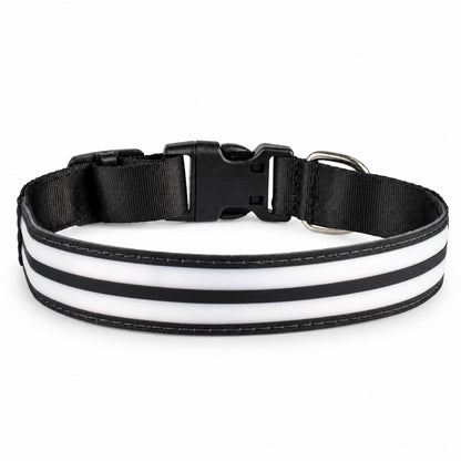 GAVPEPY Nylon Light-Up Dog Collar, Sizes XS, S, M, L, 5 color or pattern options, for neighborhood walks, park visits and daily dog wear; an adjustable neckwear option for supervised walks and everyday outings image 2 - main.jpg