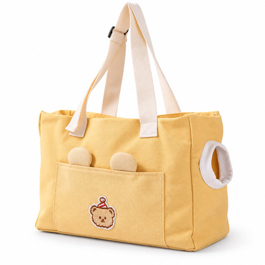 Foldable Canvas Pet Tote Carrier with Drawstring Opening, By GAVPEPY image 1 - main.jpg