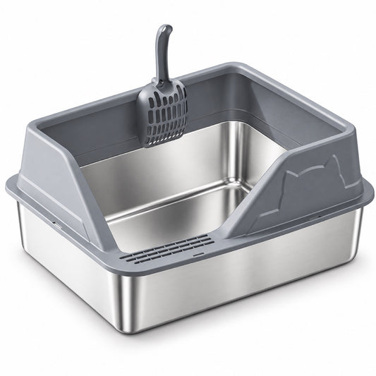 GAVPEPY Extra Large Stainless Steel High-Sided Cat Litter Box, 56 Options image 1 - main.jpg