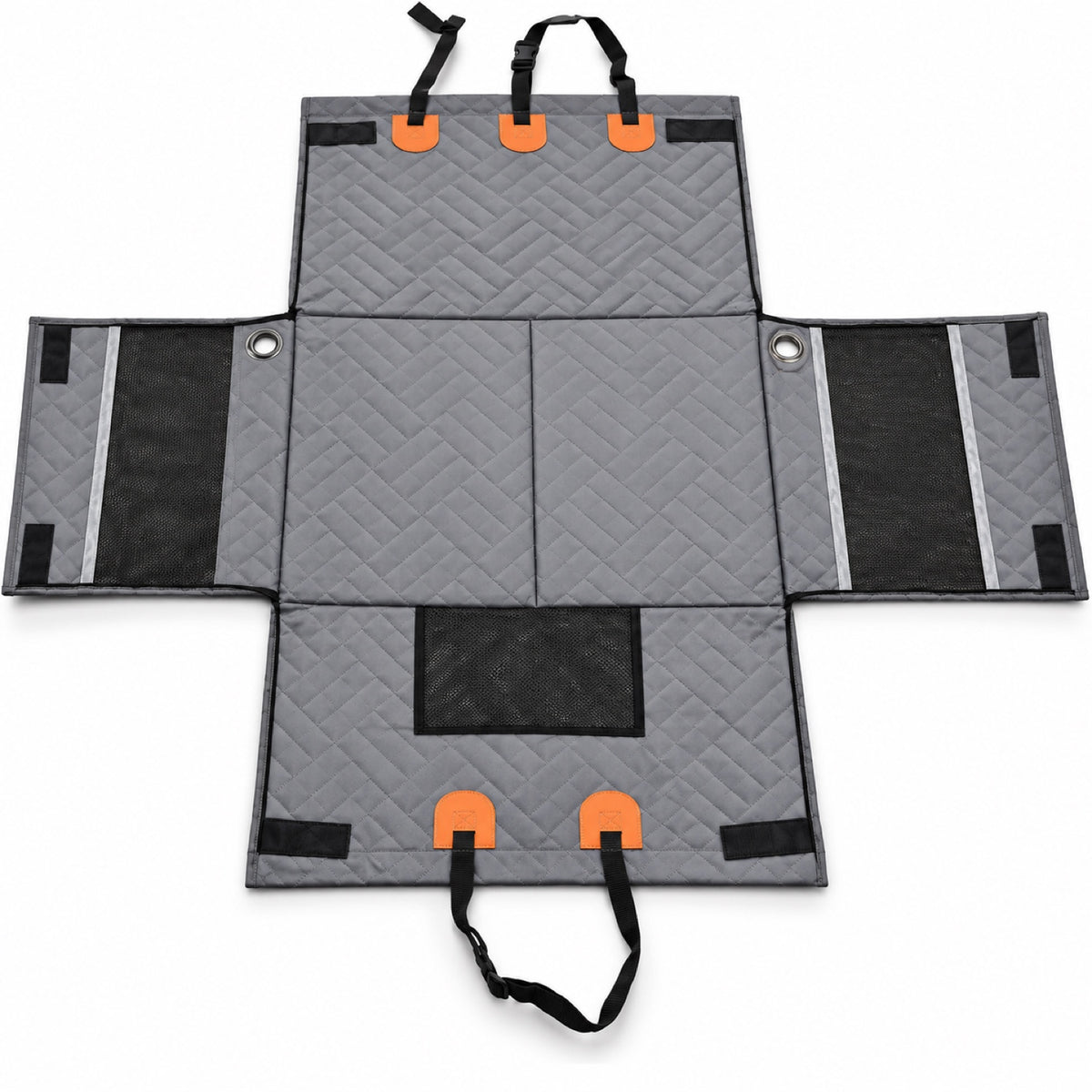 Foldable Two-Panel Hard-Bottom Rear Seat Pet Hammock, 2 Colors, By GAVPEPY image 1 - main.jpg
