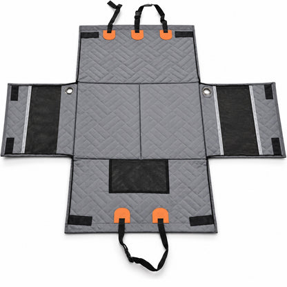 Foldable Two-Panel Hard-Bottom Rear Seat Pet Hammock, 2 Colors, By GAVPEPY image 1 - main.jpg