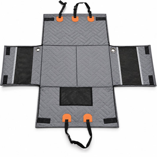 Foldable Two-Panel Hard-Bottom Rear Seat Pet Hammock, 2 Colors, By GAVPEPY image 1 - main.jpg