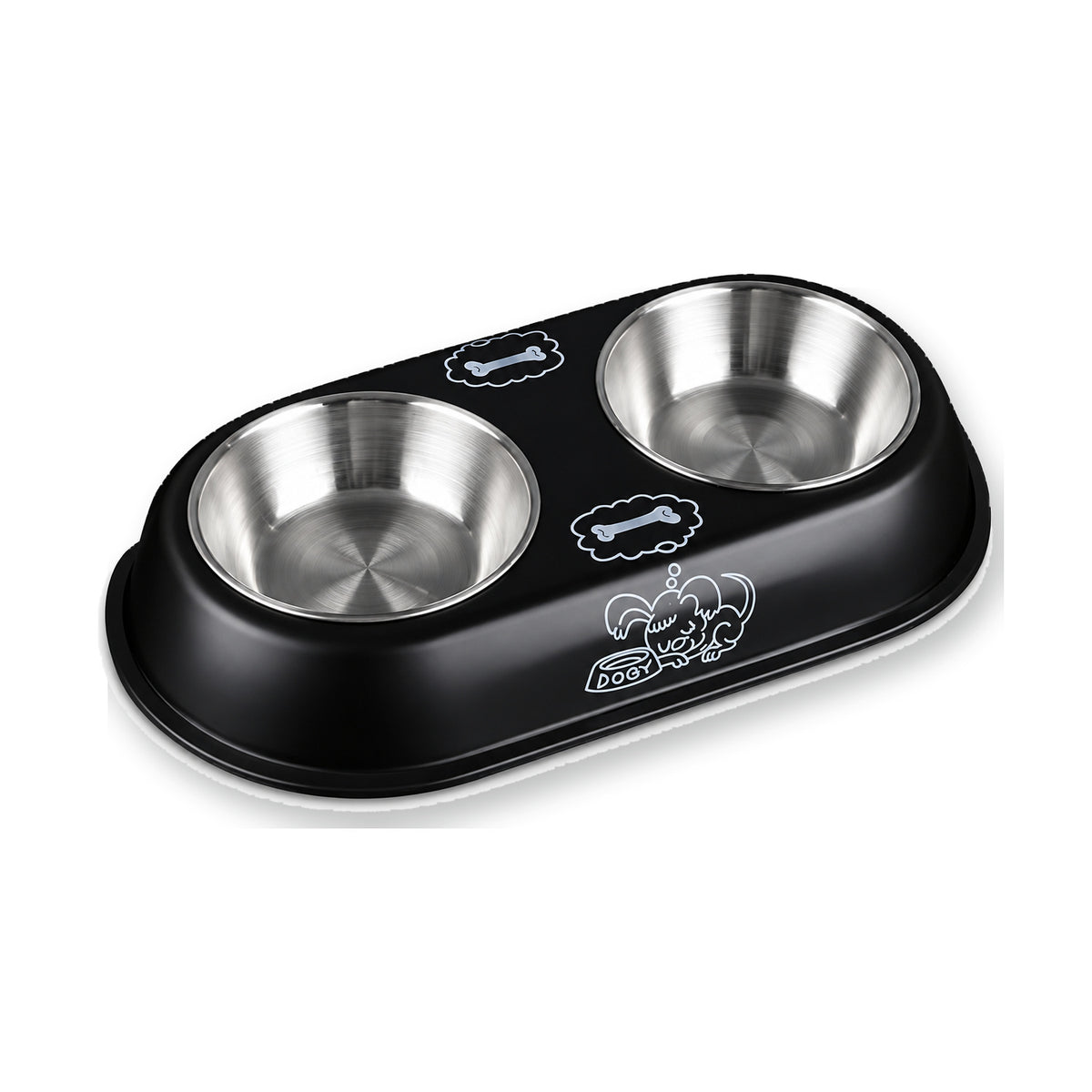 Monkey-Print Double Pet Bowl, 2 Sizes, By GAVPEPY image 1 - main.jpg
