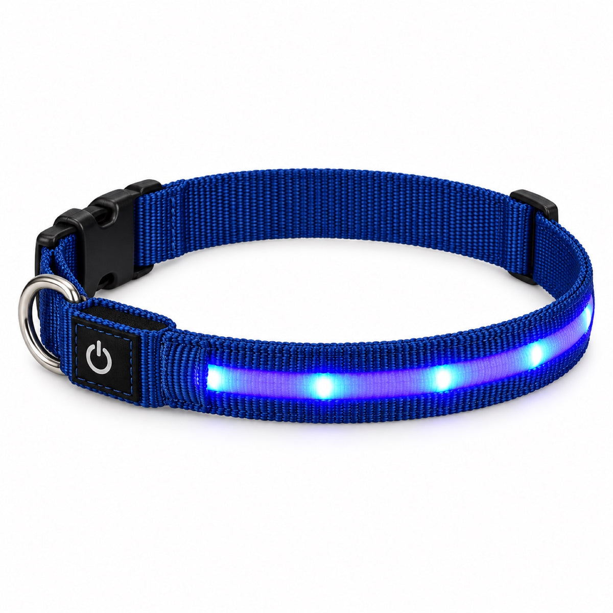GAVPEPY Nylon LED Strip Dog Collar, Sizes S, M, L, Red, Blue, Green, for daily dog walks and outdoor wear; adjustable neckwear with the selected finish and fit shown in the product photos; review the selected variant photo for details image 2 - main.jpg
