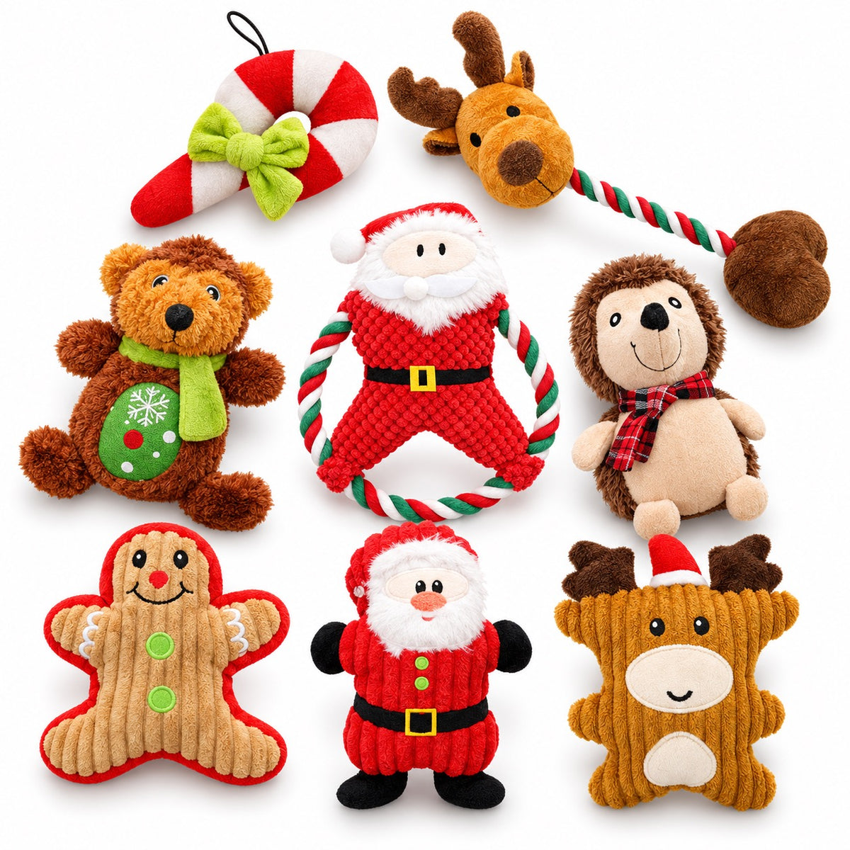 Plush Fabric Christmas Dog Toy, 8 Styles, By GAVPEPY image 1 - main.jpg