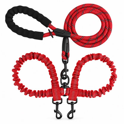 No-Tangle Dual-Dog Bungee Leash, 52 Options, By GAVPEPY image 1 - main.jpg