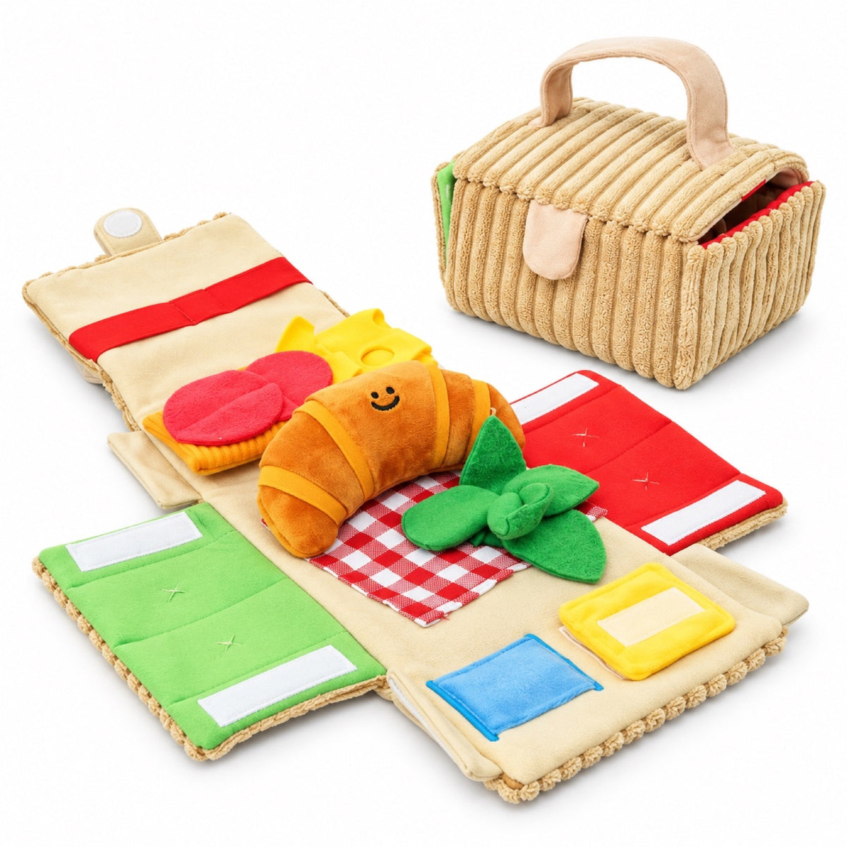 Plush Picnic Basket Hide-and-Seek Dog Toy Set, By GAVPEPY image 1 - main.jpg