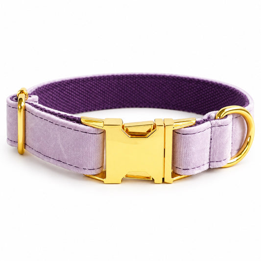GAVPEPY Polyester Velvet-Look Dog Collar, Sizes XS, S, M, L, XL, Light Purple, for neighborhood walks, park visits and daily dog wear; an adjustable neckwear option for supervised walks and everyday outings image 2 - main.jpg