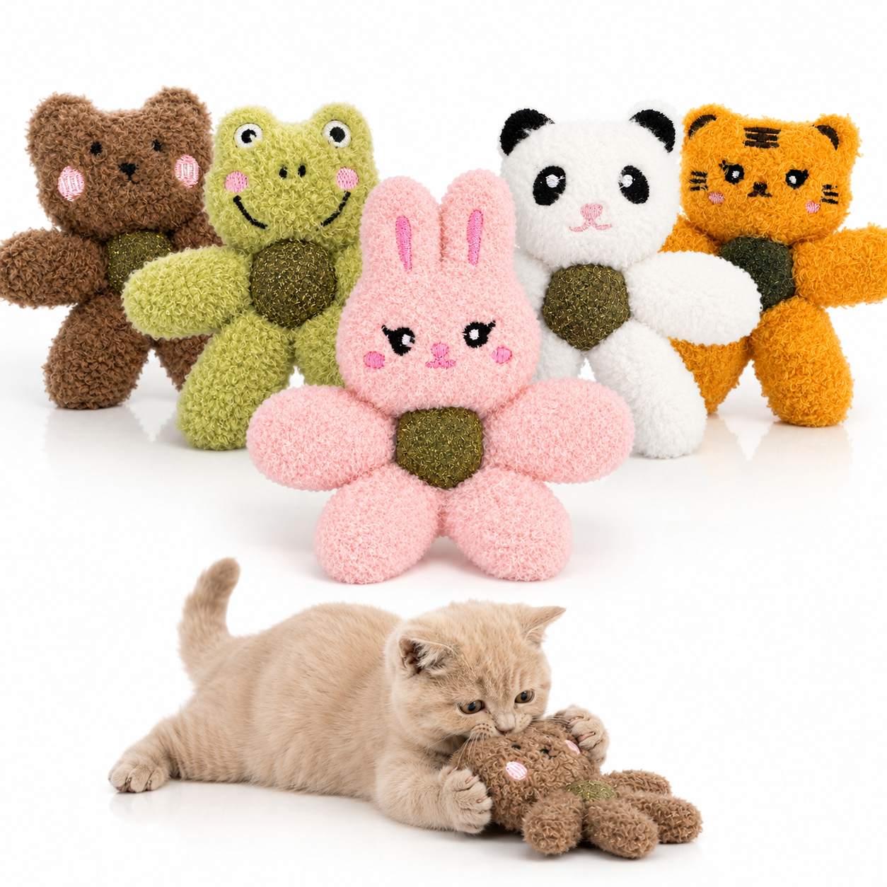 Plush Catnip Animal Cat Toy with Silvervine Ball image 1 - zhutu.png